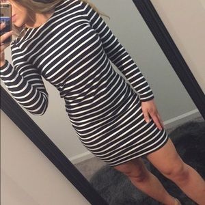 Navy and white striped Michael Kors dress